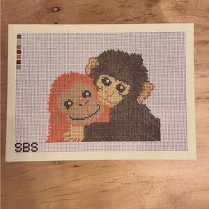 *SOLD* Punch the Monkey Hand-Painted Needlepoint Canvas